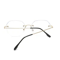 Ultralight Frameless Polygon  Blue Light Blocking Myopia Glasses Finished Women Oversized Diopter Eyeglasses 0 -0.5 -1.0 To -4.0 2