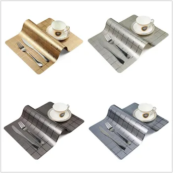 

6 PCS Pvc Rectangular Table Mat Coasters Cotton Linen coffee table decor stain resistant kitchen pad doilies Cup Wine Mat