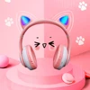 Pink Cute Cat Ears Wireless Headphone Bluetooth-compatible Headset Stereo Foldable Earphone with Microphone Music Kid Girl Gift 3