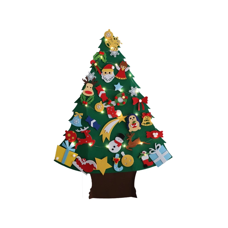 

DIY Felt Christmas Tree Wall Hanging Christmas Ornaments Santa Claus Xmas Tree New Year Gifts Christmas Ornaments Kids Gift