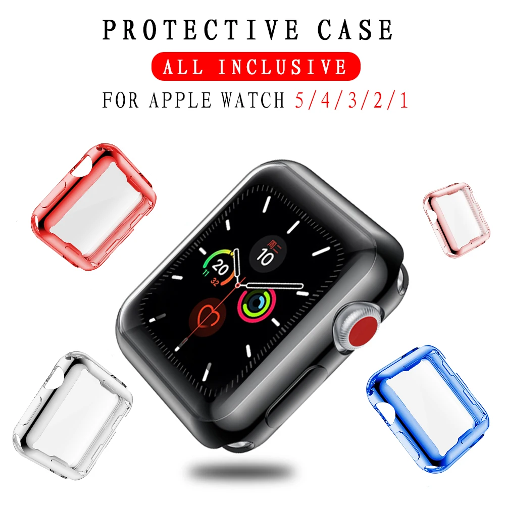 

Case for Apple Watch 5/4/3/2/1 38mm 40mm Plating Protective Soft TPU Case for iwatch Series 5 4 3 2 1 42mm 44mm band case