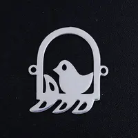 Breloques en acier inoxydable pour bricolage, 10 pièces/lot, motifs chat mignon, oiseau, hibou nocturne, libellule, connecteurs de bracelet, vente en gros 3