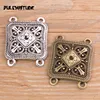 PULCHRITUDE 4pcs 30*39mm Two Color Zinc Alloy Hollow Carving Square Connectors Jewelry Making DIY Handmade Craft ► Photo 1/5