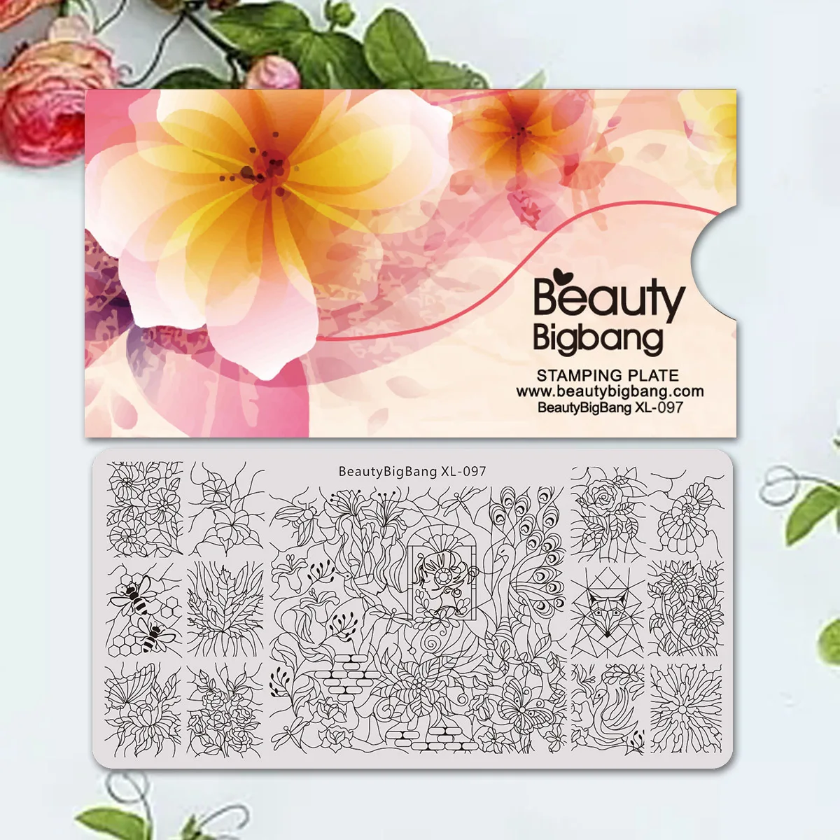 BEAUTYBIGBANG прямоугольный, для нейл-арта шаблон штамповочных плит цветы Бабочка Животные трафареты изображений Маникюр Польский передачи ИНСТРУМЕНТЫ