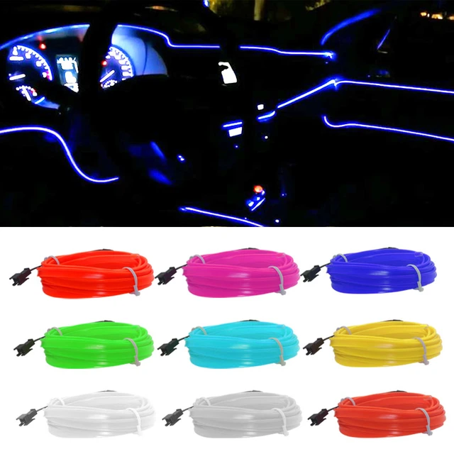 Bande LED d'éclairage intérieur de voiture 1M/2M/3M/5M, éclairage de  décoration, câblage EL, lampe néon, atmosphère Flexible, ligne de lampe  avec commande de fil - AliExpress