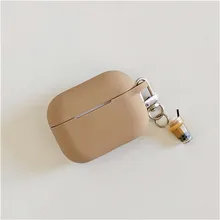 3D мультфильм милый Корейский Молоко чай чашки беспроводные наушники силиконовый чехол для Apple AirPods pro 3 Air pods брелок для ключей "наушники" Чехол