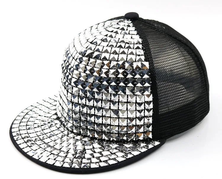 Квадратный ноготь сетки дети бейсбольная кепка s Дети GorroHiphop блёстки Snapbacks мальчиков девочек шапки черная сетчатая Кепка 50-54 см F283 - Цвет: photo color