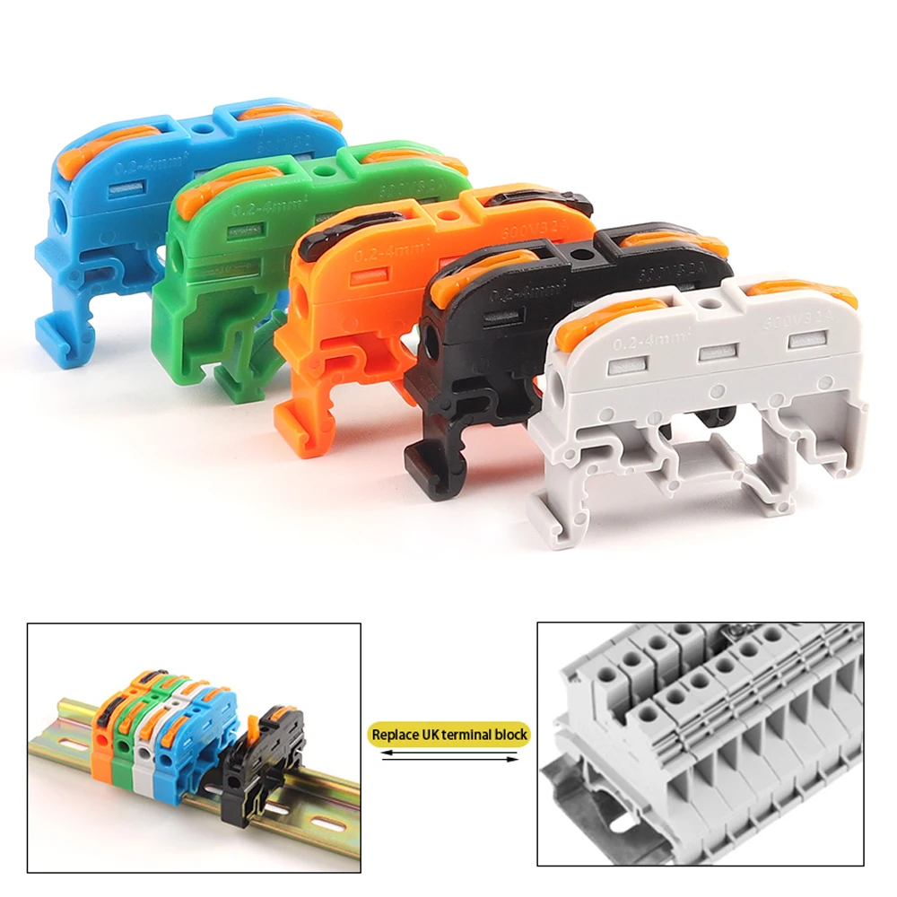 

Quick Wire Connector PCT-211 Din Rail Type Press Terminal Instead Of UK2.5B Compact Splicing Conductor Cable Terminal Block SPL