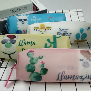 

Novelty Transparent Pen Bag Alpaca Cactus Cartoon Pencil Case School Supplies Stationery Pencil Box Pen Bags Schools & Offices