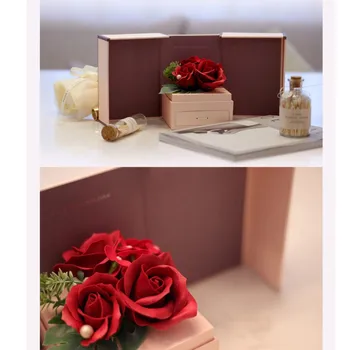 

Artificial Rose Flower Scented Soap Jewelry Box Necklace Holder Gift For Girls/soap rose,jewelry holder,necklace box