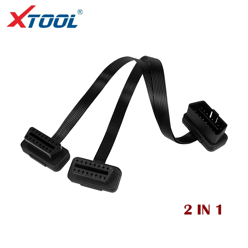 

XTOOL Car OBD2 2 IN 1 16Pin Extension Cable 16 Pin Male to Port Y Type OBDII ECU Connector Adapter diagnostic cables ELM327