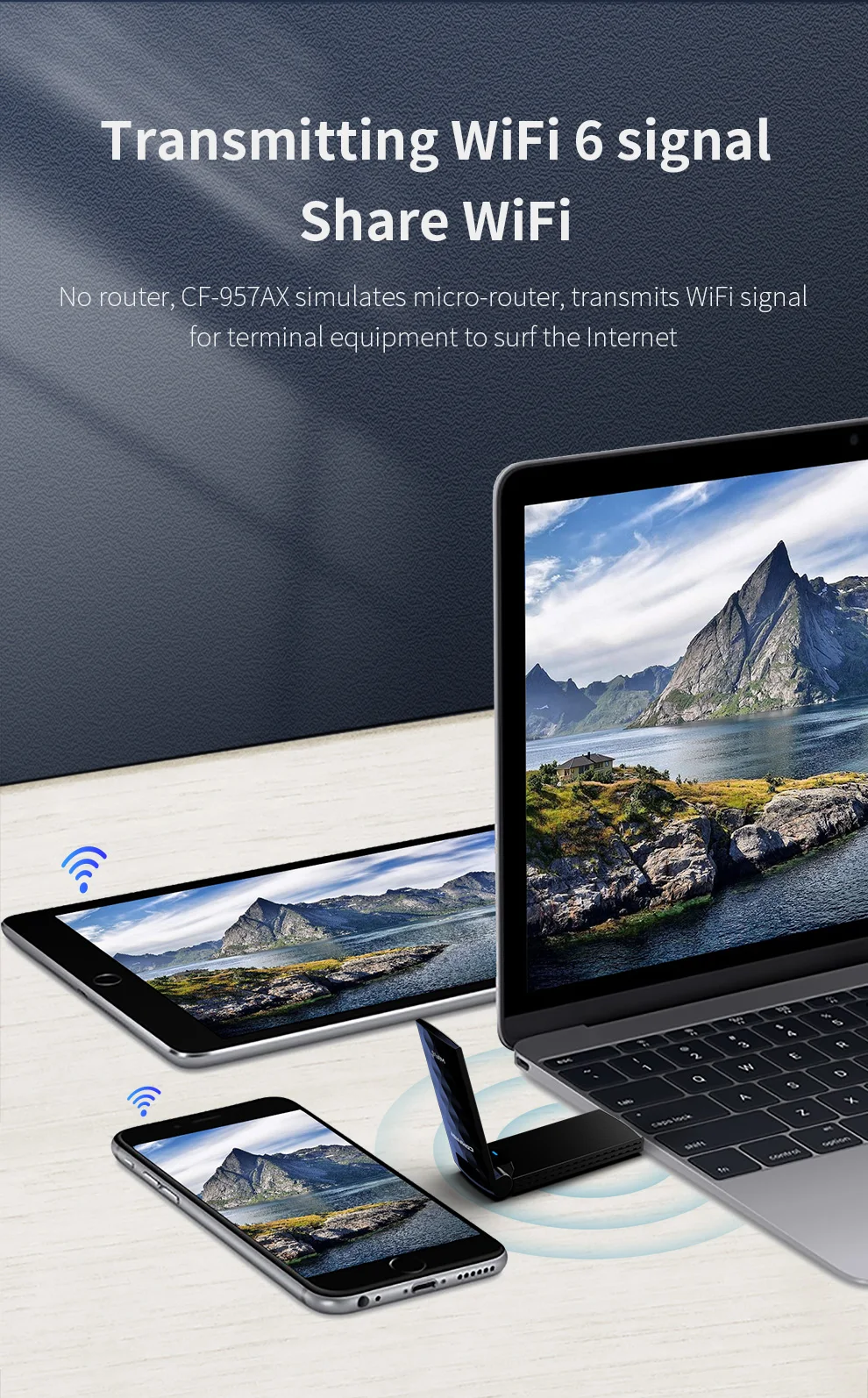 Wifi 6 USB Adapter Wireless Wi-fi Dongle 1800Mbps 2*2dBi Antenna Network Card 5G/2.4GHz AX High Gain WI FI6 Adaptor For Desktop