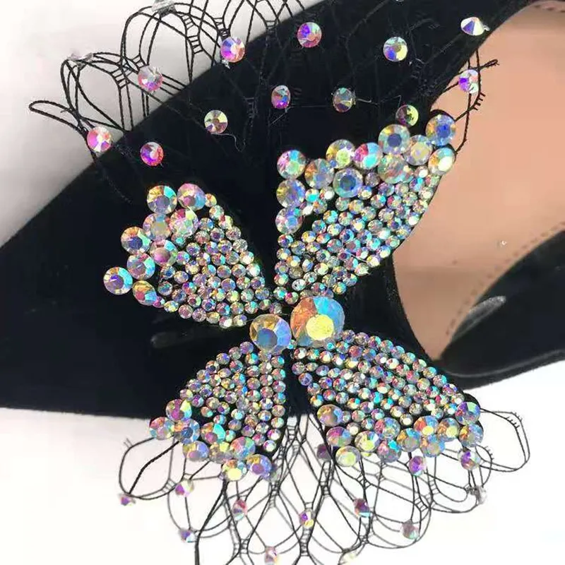 1 пара; модные ювелирные изделия из сетчатого материала с кристаллами и бантом; Роскошные Стразы ручной работы «сделай сам»; женская обувь; украшения для обуви; босоножки на высоком каблуке; сапоги на плоской подошве