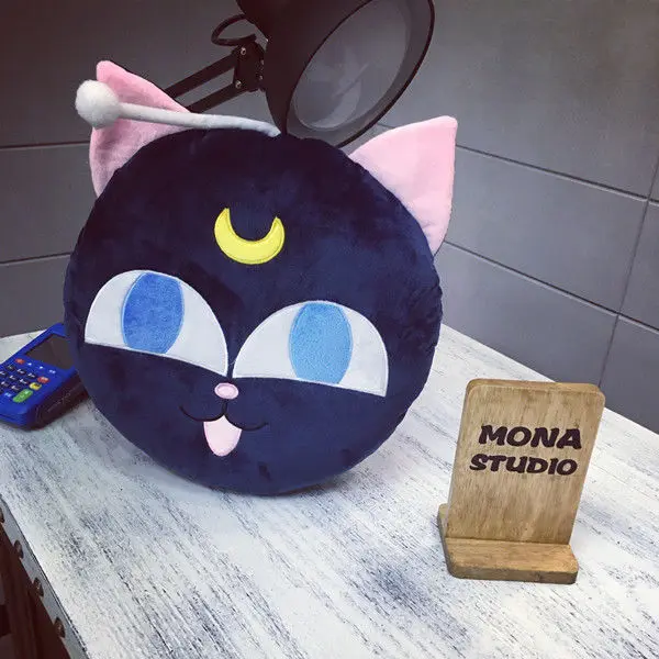 Аниме Сэйлор Мун Луна Кот плюшевая подушка игрушка игрушечная печать Чиби игрушечные фигурки для женщин девочек милый автомобиль аксессуары для дивана подарок
