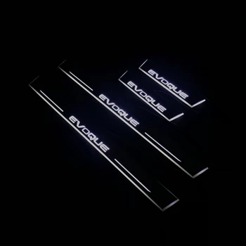 

RQXR led stainless steel overlay acrylic door scuff for Land rover range rover moving door sill plate lining decorative light,4