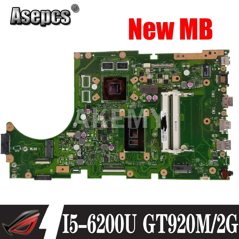 Материнская плата для ноутбука For Asus X756UW X756UJ X756UQ X756UR X756UV X756UX X756U I5-6200U GT920M/2GB DDR3 |