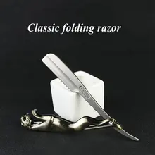 Stainless Steel Folding Shave Knife Handle Beard Straight Razor Hair Dressing Tool Manual Shaving Razor Men Gift