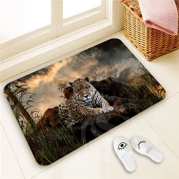 

H-P325 Custom leopard #2 Doormat Home Decor 100% Polyester Pattern Door mat Floor Mat foot pad SQ00722-@H0325