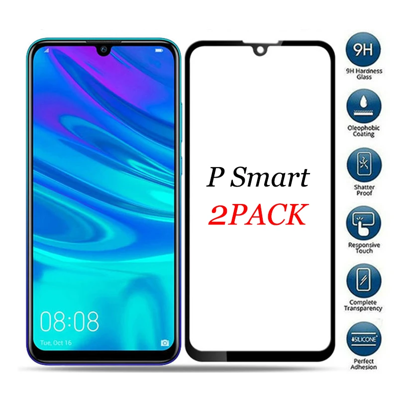 

Protective Glass on For Huawei P Smart 2019 Screen Protector Tempered Glass Full Cover For Huawei PSmart Plus + Safety Film 2018