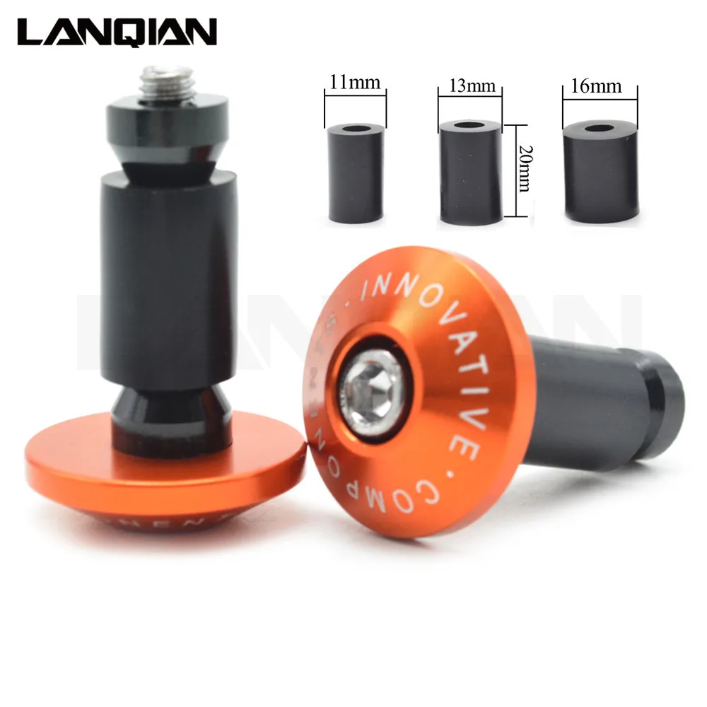 Для Yamaha Kawasaki KTM Honda руль мотоцикла конец 7/8 ''ручка бар ручки крышки анти Вибрирующая пробка Байк универсальные запчасти - Цвет: Orange