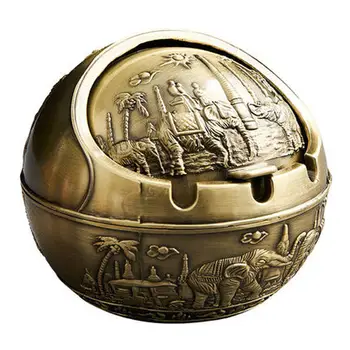 

European-style ash-proof retro home living room car office outdoor fashion luxury high-end metal ashtray