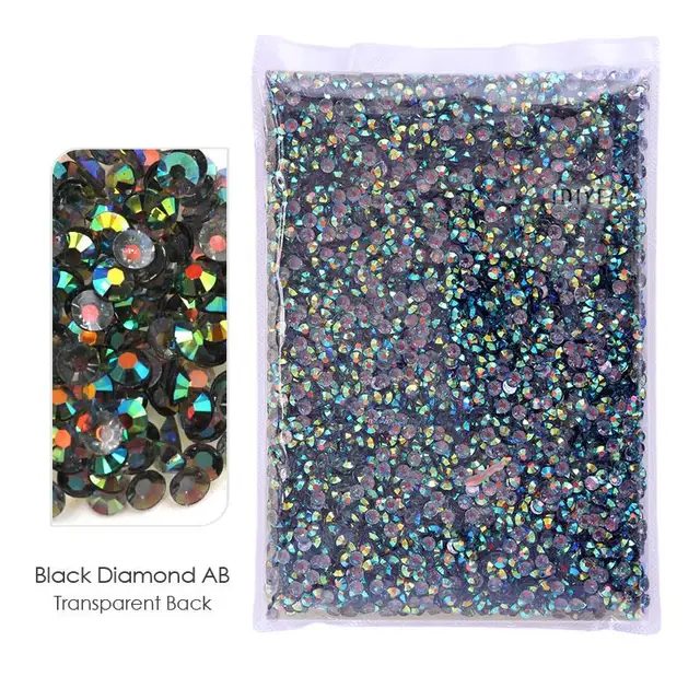 Big Package 2-6mm Mix Sizes Resin Non Hot Fix Rhinestones Bulk Wholesale AB flat back plastic crystals DIY glitters стразы stone TB-Black Diamond AB