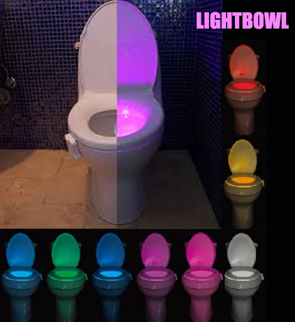8 color Led Motion Активированный туалетный светильник подходит для любой