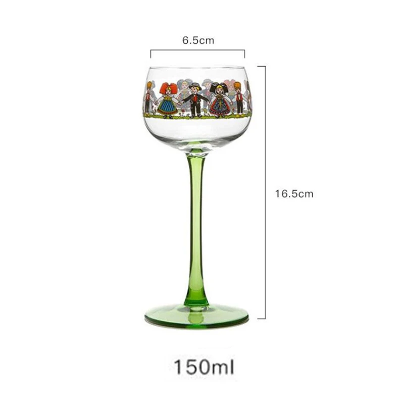 Wine Glass Goblet Alsatian Villain Glass Alsace Kid Doll Goblet Party Festival Red Wine Sherry Nordic Ins Cocktail