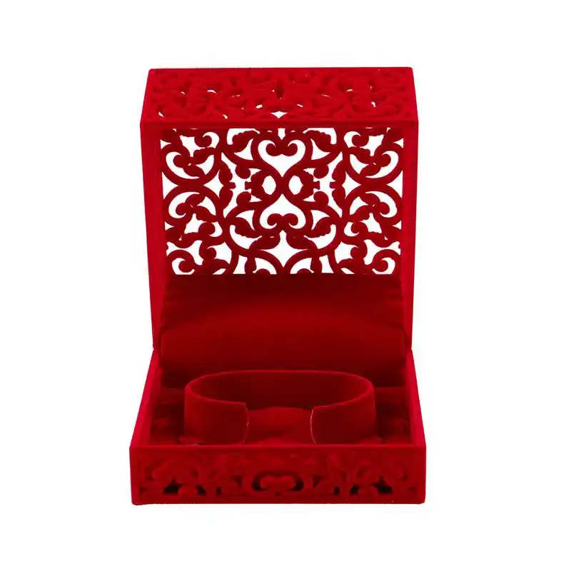 

Hollow Engagement Wedding Jewelry Box Holder Display Gift Bracelet box Red