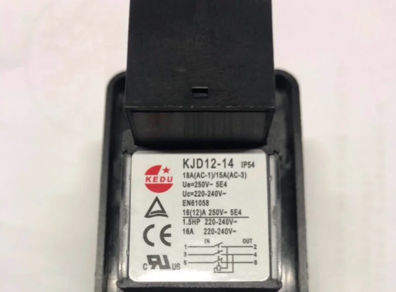 KEDU KJD12 EN61058 E195428 Switch 4 Pins 16A 220-250VAC Part #:01D1324 