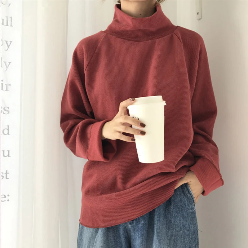 Женская зимняя одежда свитер водолазка трикотажные джемперы женские повседневные свободные с длинным рукавом летучая мышь пуловеры уличная Корейская