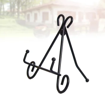 

Iron Art Vertical Shelf European Style Adjustable Display Stand Black Easel Plate for Photo Picture Albums Picture Frames Cookbo