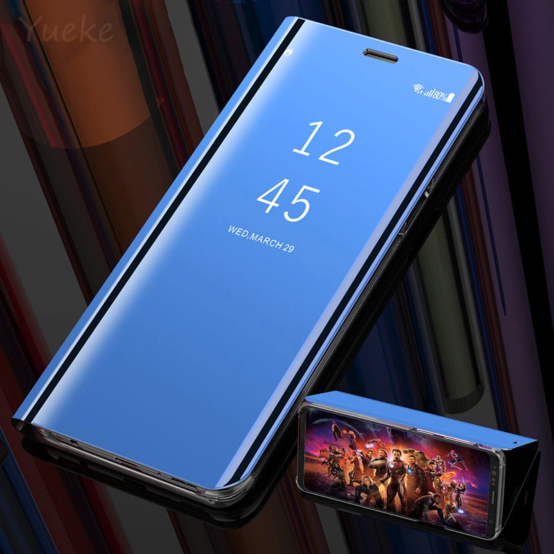 Зеркальный Чехол-книжка для Samsung Galaxy A50S SM-A507F A5070 Роскошный чехол умный