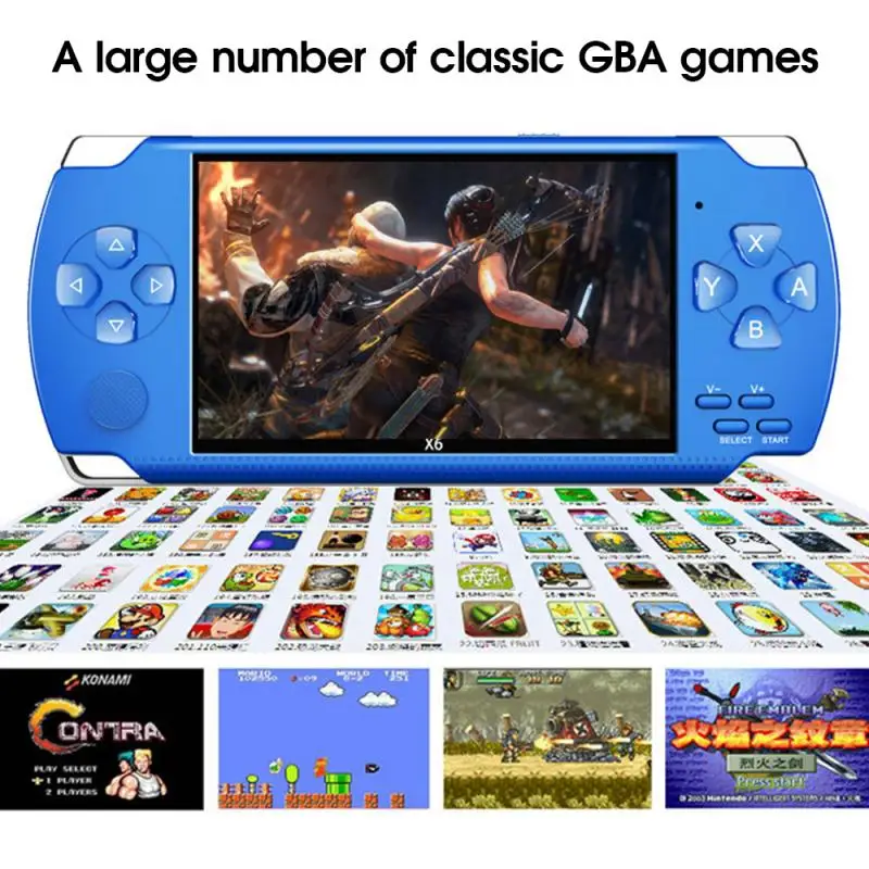 Handheld Game Console 64 Bit 8gb 4.3 Inch HD Mp5 Game Console x6 Fc Portable Handheld Game Player