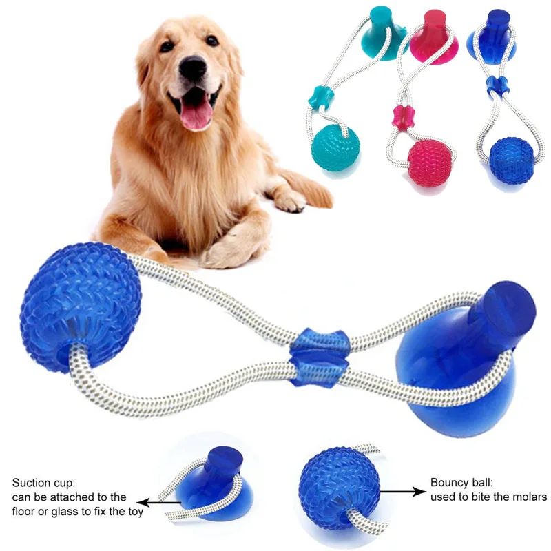 

Interactive fun Pet toy with suction cup dog push toy with TPR ball Pet Tooth Cleaning,Chewing,Playing, IQ Treat Ball Puppy Toys
