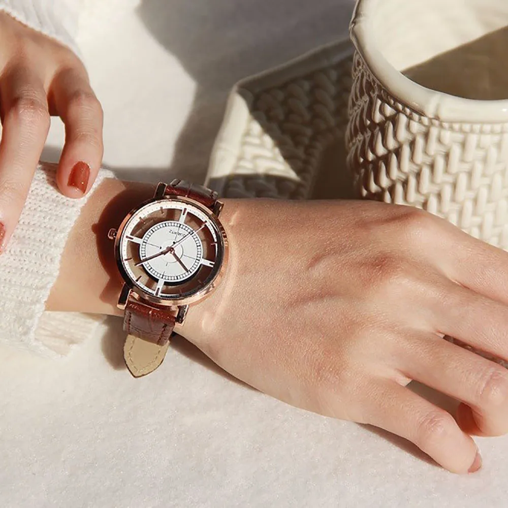 Модные женские наручные часы с браслетом из розового золота креативные