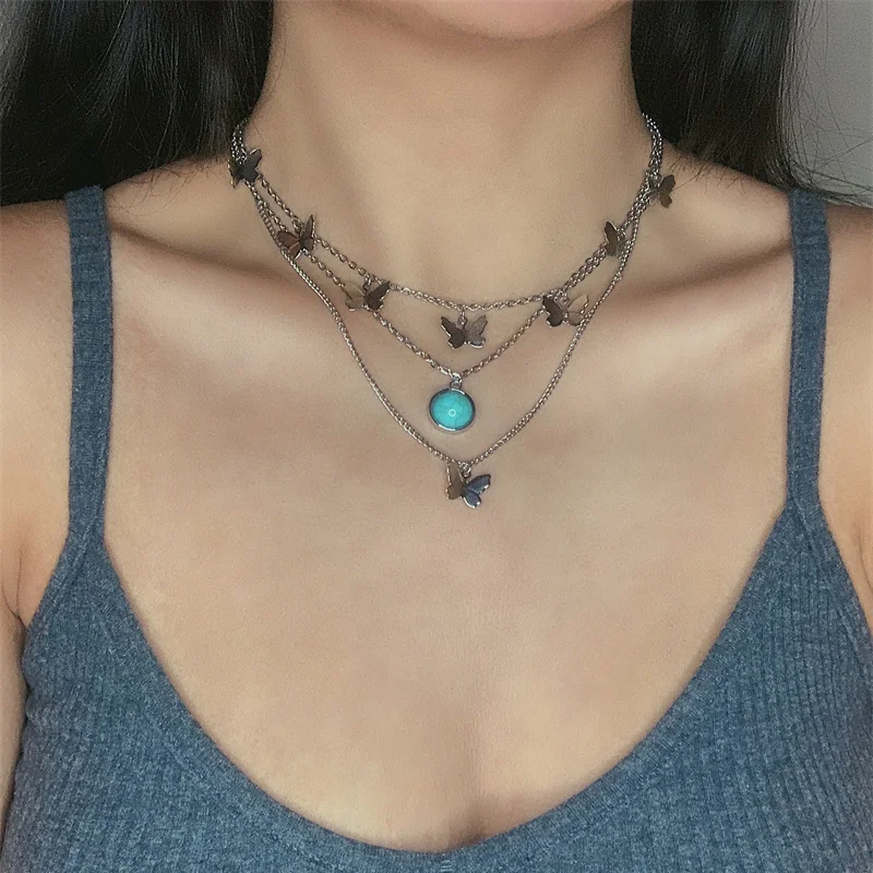 Punk Multilayered Star Necklace Snake for Women Vintage 2024 Bohemian Chain Pendant Choker Jewelry Wedding Gifts INS Trendy