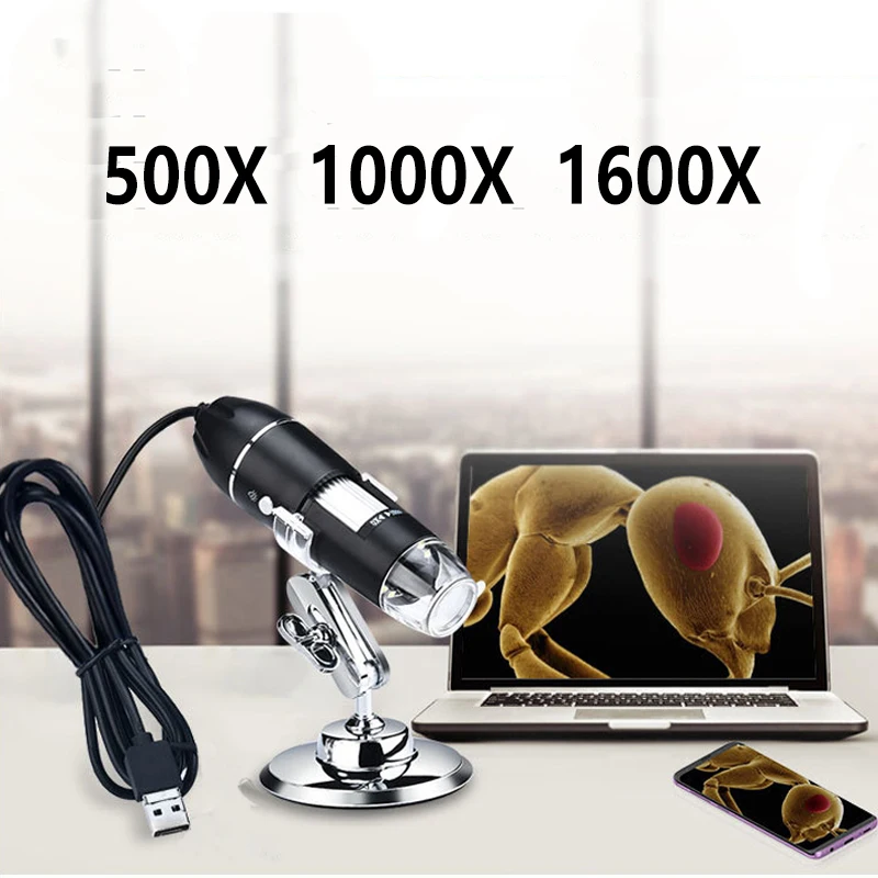 

Digital Microscope USB 8 LED Endoscope Camera Microscopio Magnifier Electronic Magnification Microscope 500X 1000X 1600X