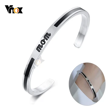 

Vnox Minimalist Cuff Bangles Bracelets for Mom Anti Allergy Stainless Steel Wristband Anniversary Birthday Special Gifts Jewelry