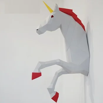 

3D Paper Model Handmade Unicorn DIY Wall Papercraft Home Decor Wall Decoration Puzzles Educational DIY Kids Toys 5722