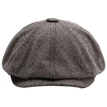 Унисекс Винтаж елочка Тыква плюща Кепка восьмиугольная Snap Brim Newsboy берет шляпа