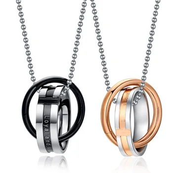 

Couple's Fashion Accessory simples Style Pendant Titanium Steel Necklace with Pendant