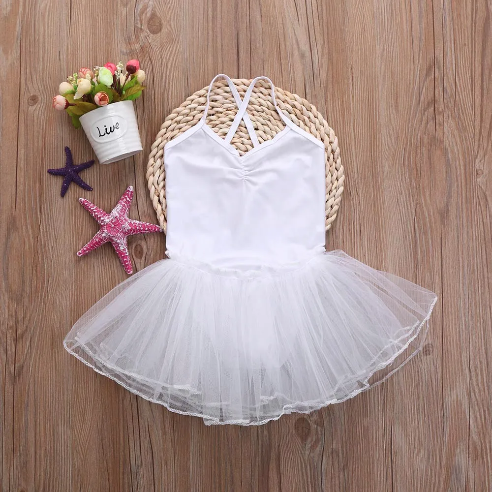 Платье для девочек Одежда для бальных танцев для девочек, для балета Платье-пачка Купальник для танцев гимнастическое одежда с ремешками наряды Платья для маленьких девочек