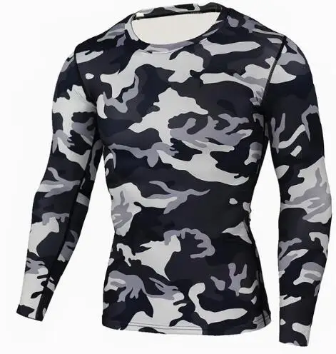 T-shirt14 Мужская брендовая одежда, Армейский Камуфляж, термобелье, спортивный костюм, набор, Кроссфит, Фитнес рубашка, мужские леггинсы, 2 предмета, рашгарда, ММА - Цвет: T-shirt14