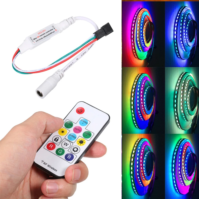 1 м 2 3 4 5 WS2812b Светодиодные ленты светильник Смарт RGB DC5V 144led WS2812 индивидуально