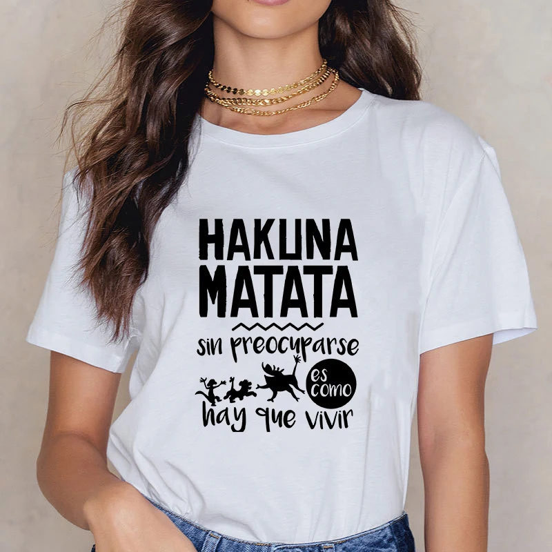 Showtly Lion King HAKUNA MATATA женская футболка It Simba Best Friends Harajuku Kawaii уличная Корейская стильная негабаритная футболка