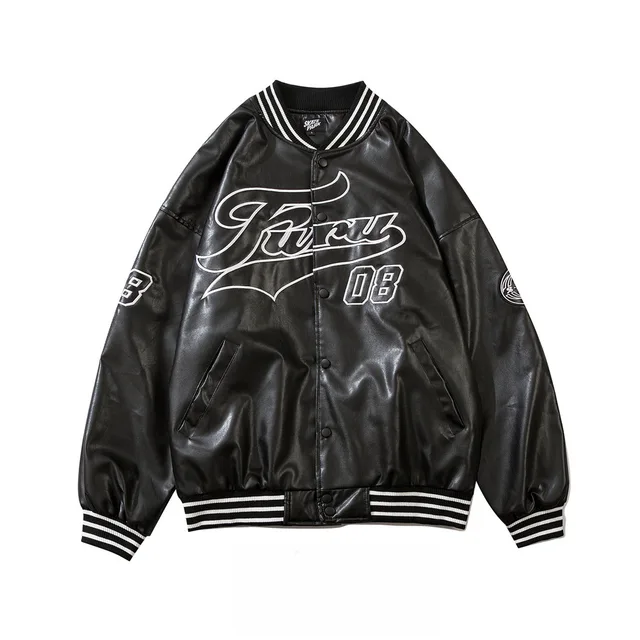 UNCLEDONJM PU leather jacket for men 2021AW men winter jacket casual coat men Street wear fashion mens leather jacket 9185 Black