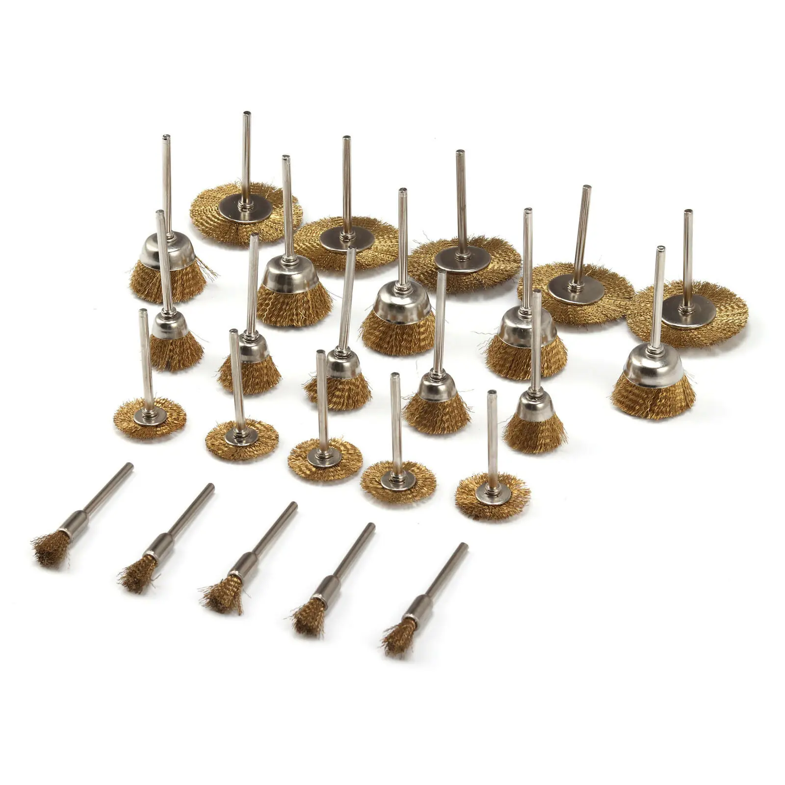 25 шт. латунные щетки колеса провода полировки дерулинг шлифовальный Набор для вращающихся инструментов