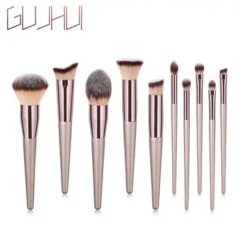 

4/9/10 Makeup Brush Beauty Tool, Champagne Gold Foundation, eye Shadow Brush set