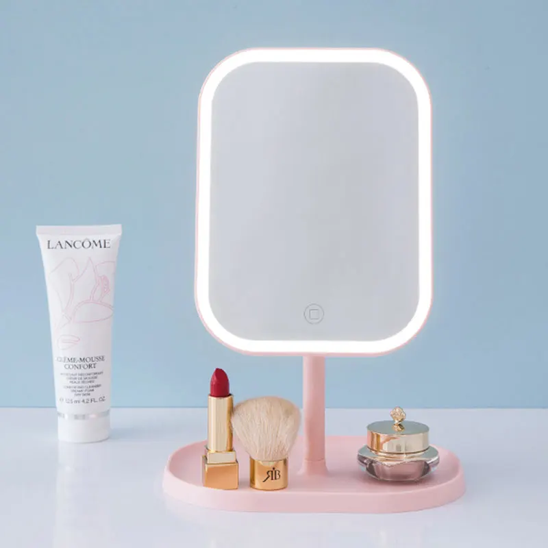 

MINIGOOD Square Touch Dimmer LED Mirror Touch Screen Makeup Mirror With 31 LED Lights Desktop lighting make-up gifts